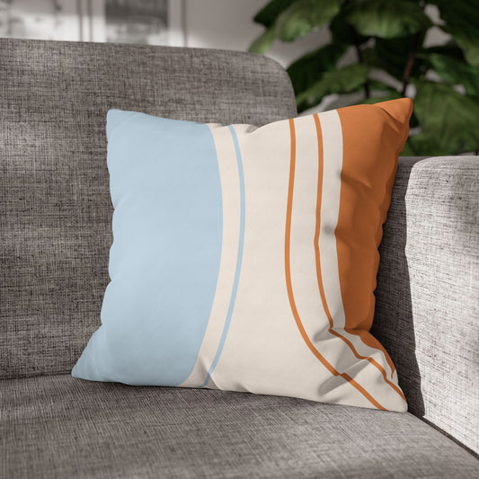 Sky Blue & Orange - Modern Design Pillowcase