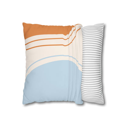 Sky Blue & Orange - Modern Design Pillowcase