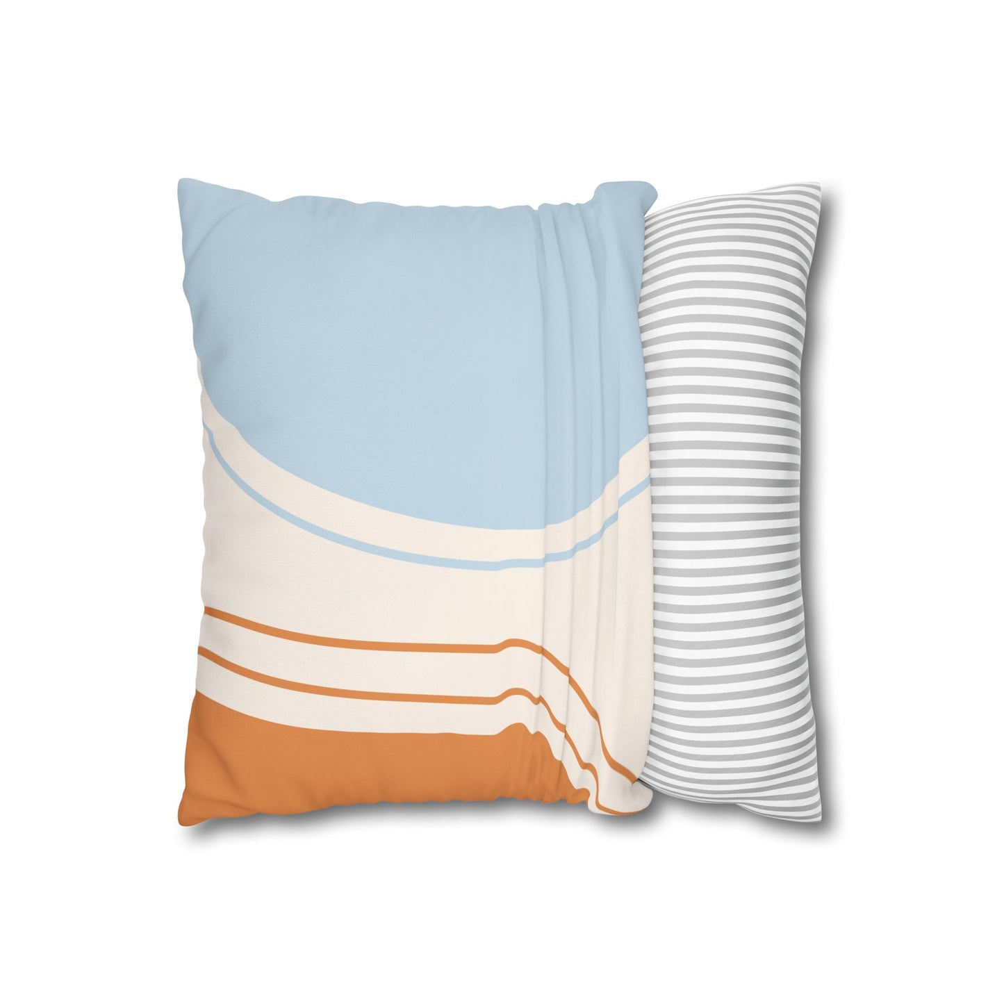 Sky Blue & Orange - Modern Design Pillowcase